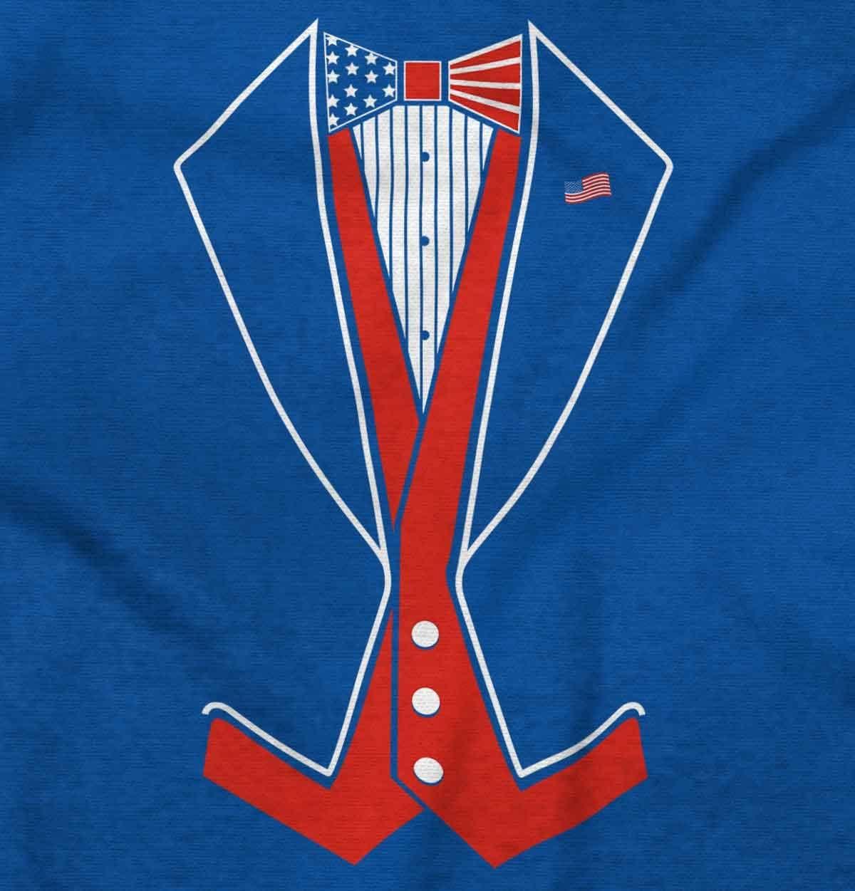 imageBrisco Brands Patriotic American Flag Print Tuxedo Mens Graphic T Shirt TeesRoyal