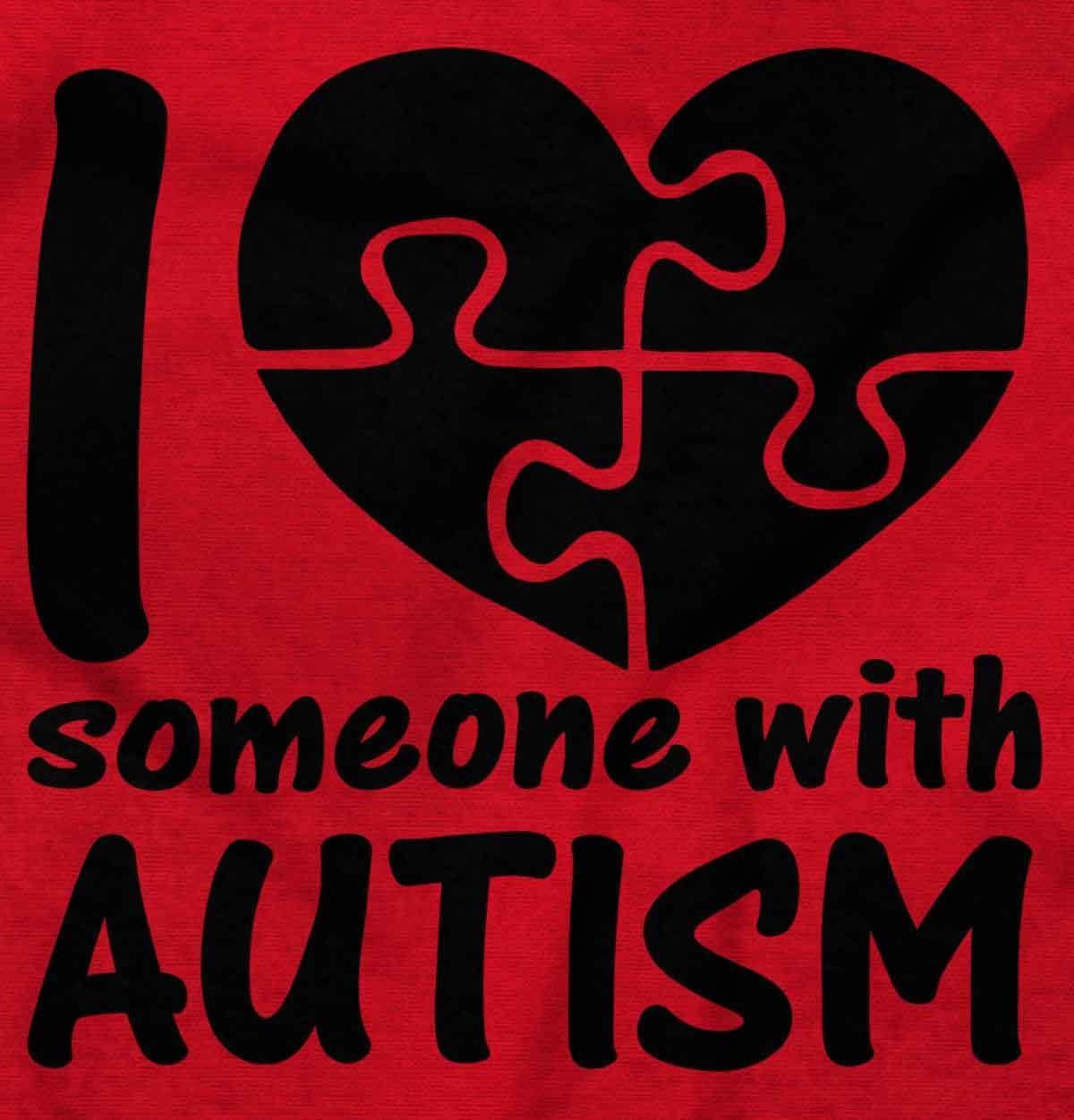 imageBrisco Brands I Love Someone with Autism Puzzle Zip Up Hoodie Mens WomensRed