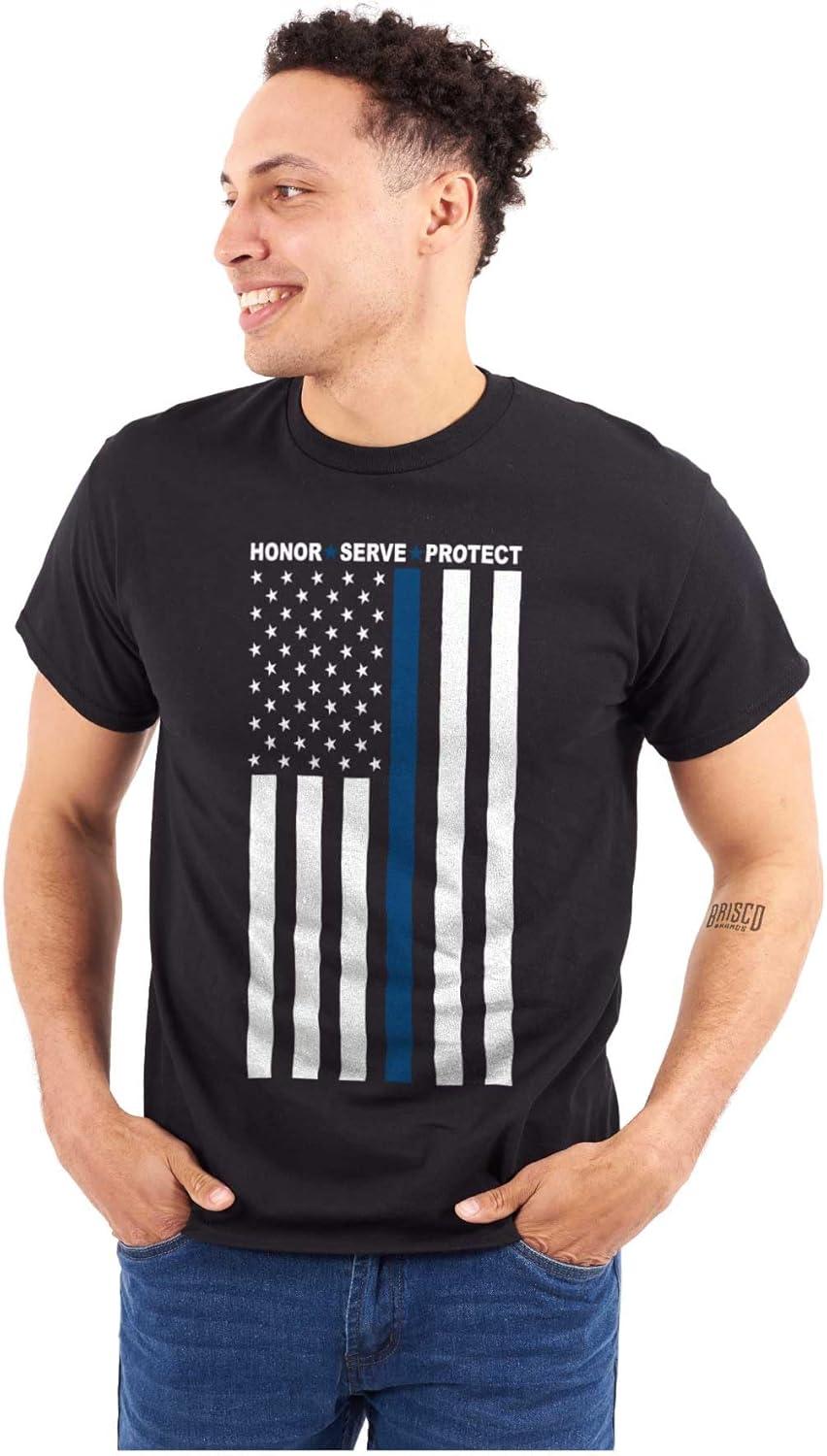 imageBrisco Brands Heroes Wear Blue Police Supporter Graphic T Shirt Men or WomenBlack