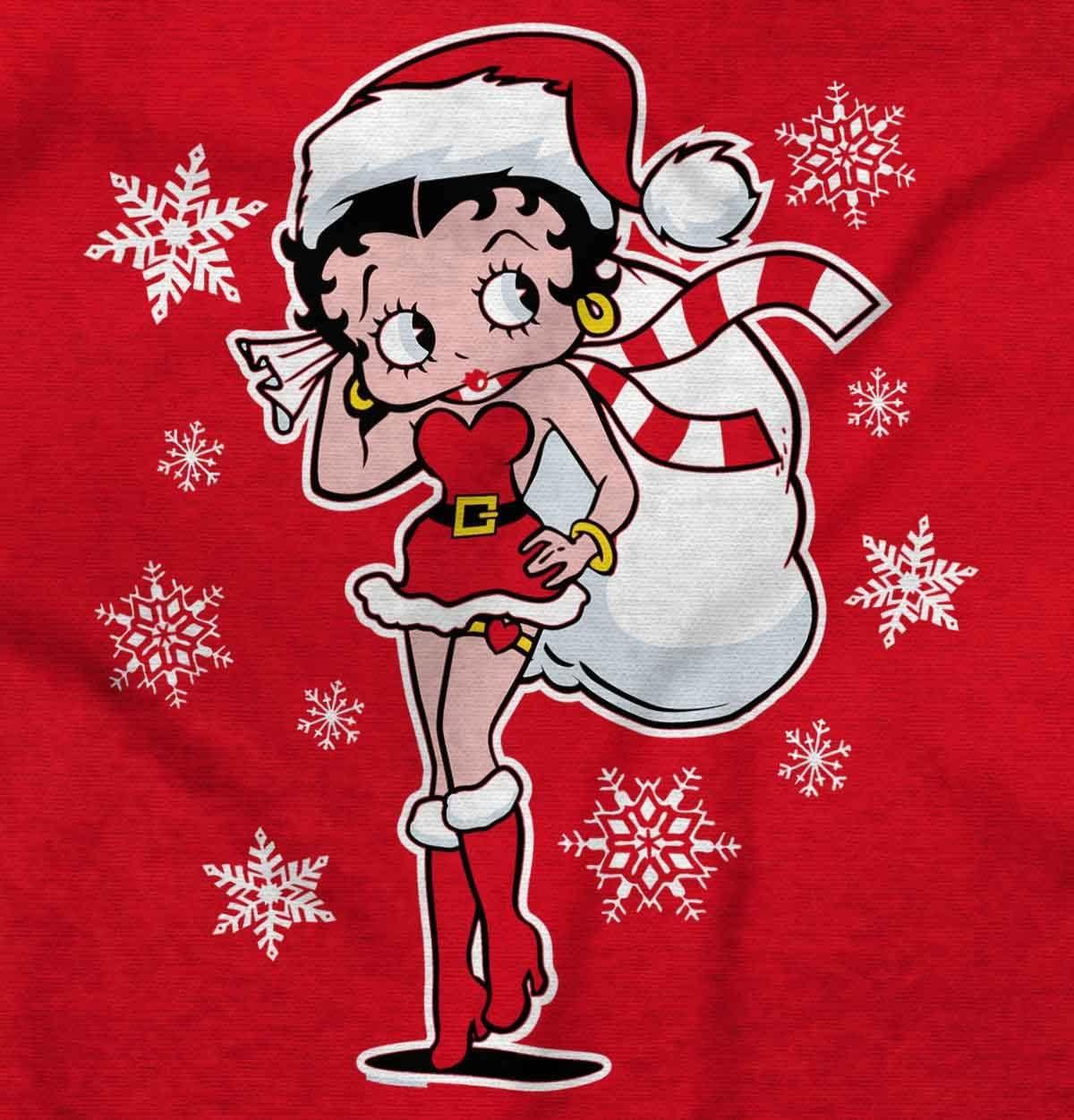 imageBetty Boop Christmas Holiday Cute Womens Graphic T Shirt TeesRed