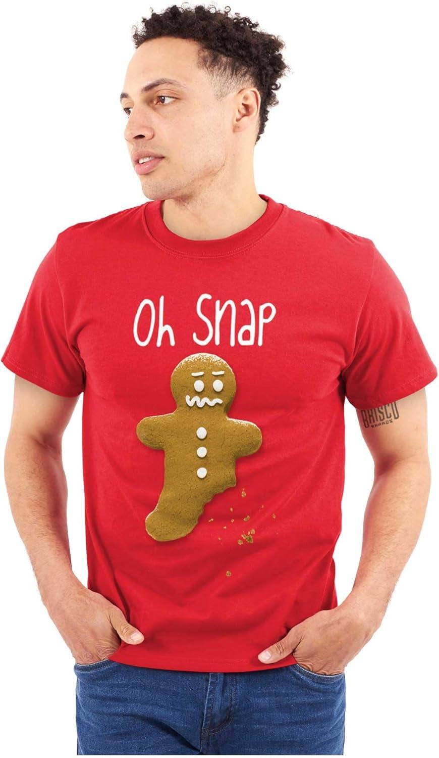 imageChristmas Oh Snap Gingerbread Graphic T Shirt Men or WomenRed
