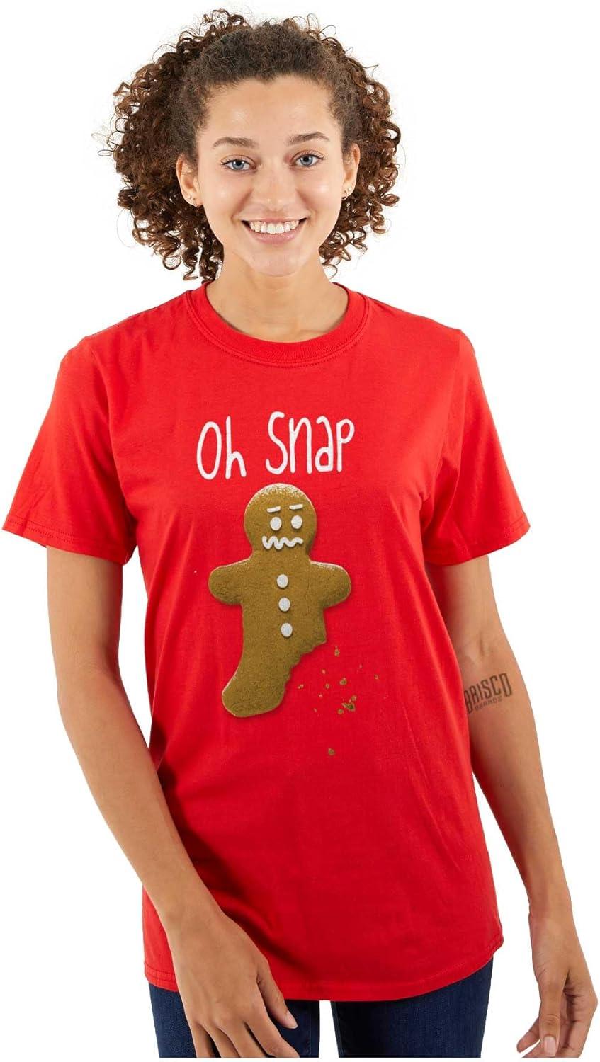 imageChristmas Oh Snap Gingerbread Graphic T Shirt Men or WomenRed