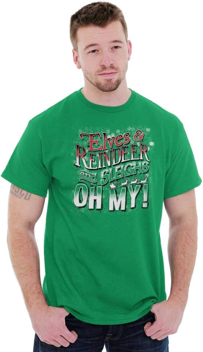 imageXmas Elves Reindeer Sleighs Oh My Graphic T Shirt Men or Women Irish Green