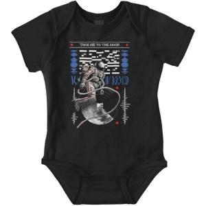 Brisco Brands MTV Logo Spaceman Take Me to the Moon Baby Romper Boys or Girls(Black)