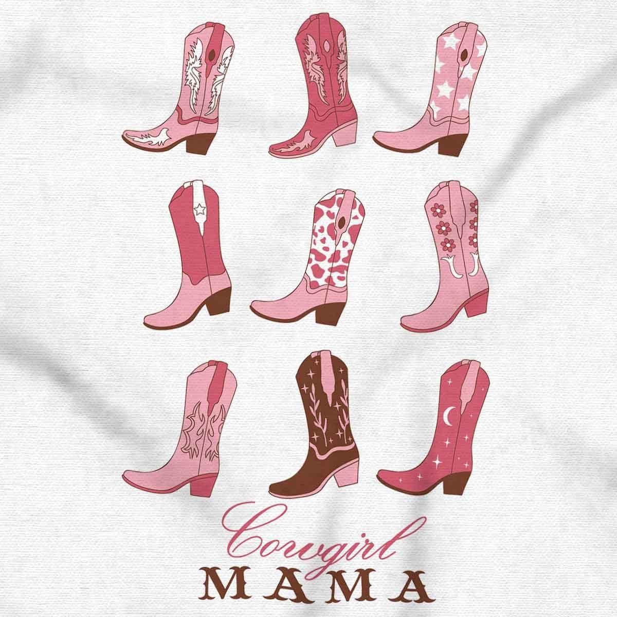 imageMothers Day Funny Mom Floral Mama Graphic Tee Shirt for WomenWhite Cowgirl Mama