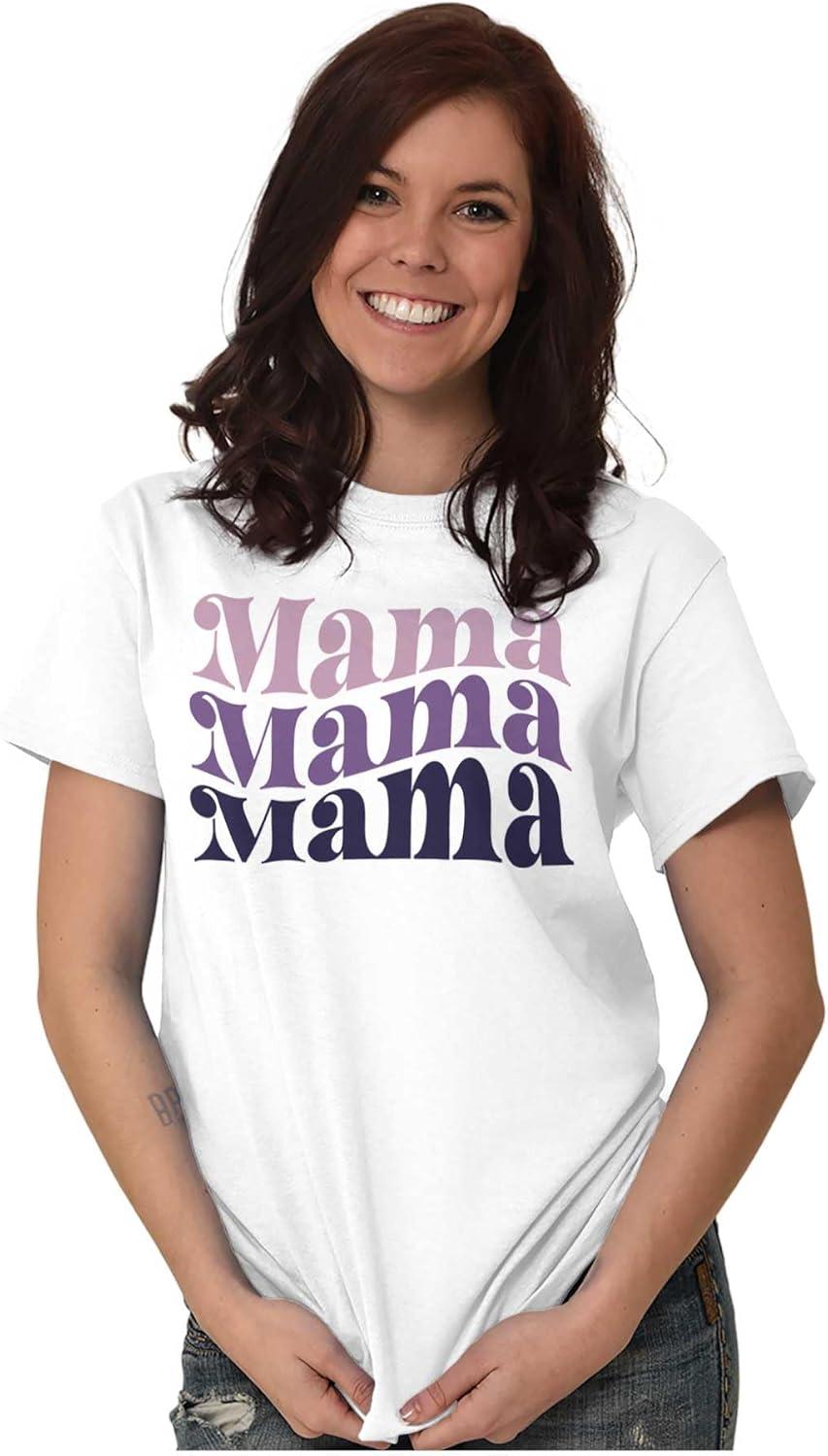 imageMothers Day Funny Mom Floral Mama Graphic Tee Shirt for WomenWhite Mama Gradient