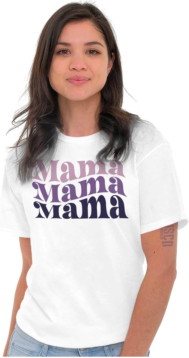 imageMothers Day Funny Mom Floral Mama Graphic Tee Shirt for WomenWhite Mama Gradient