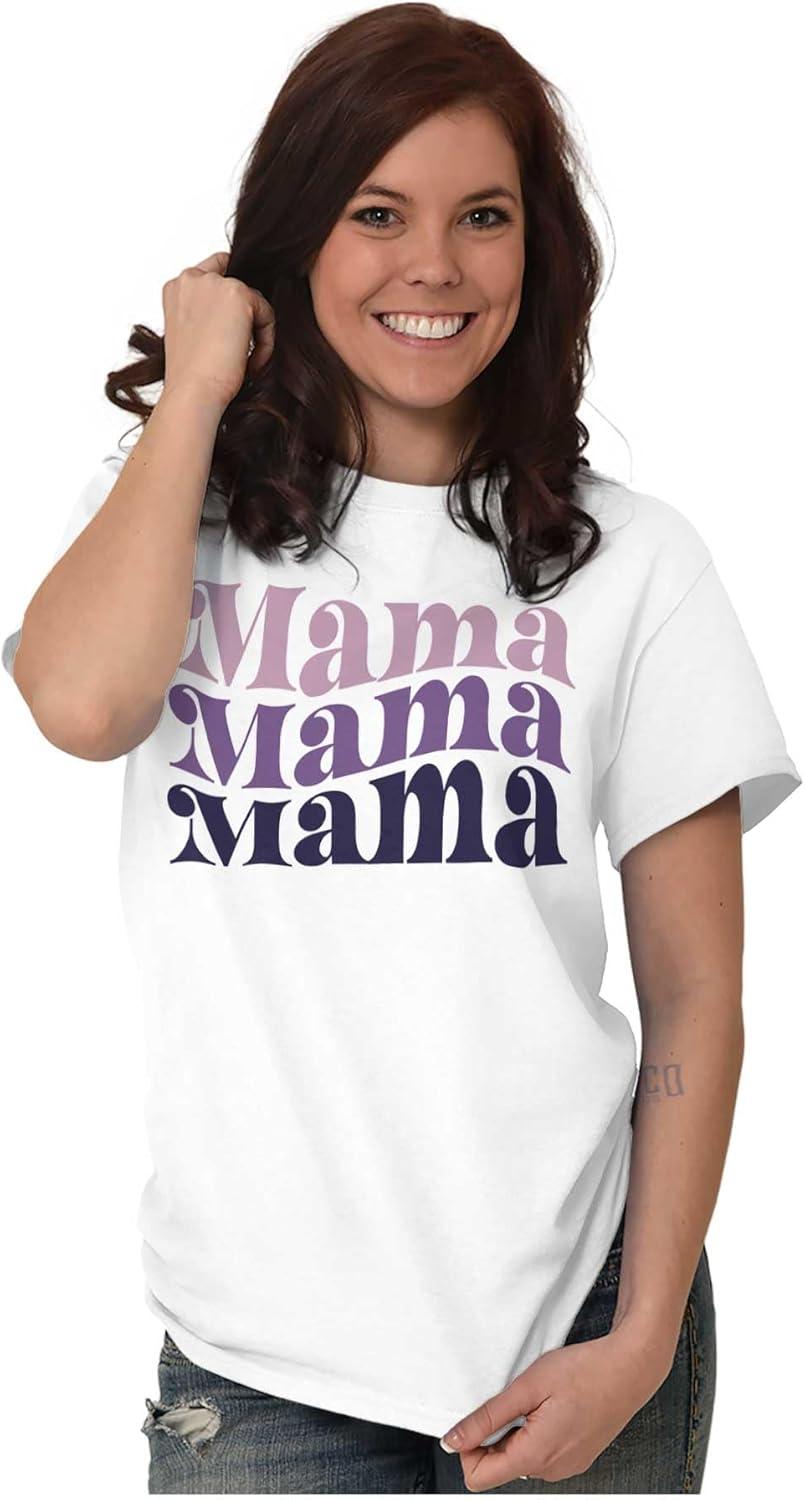 imageMothers Day Funny Mom Floral Mama Graphic Tee Shirt for WomenWhite Mama Gradient