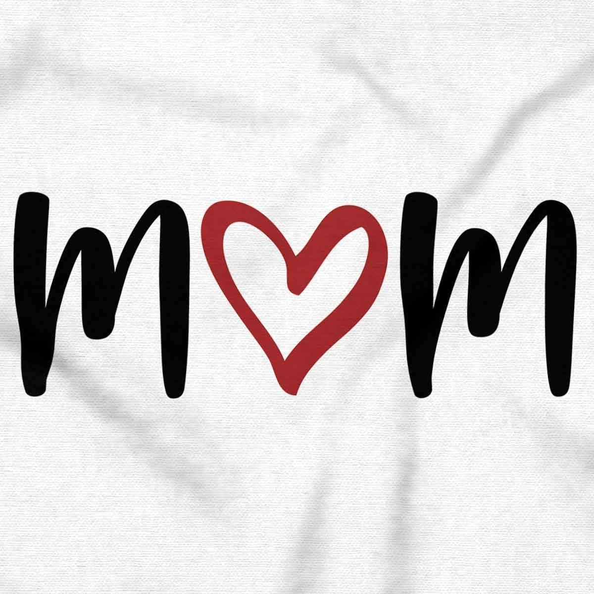 imageMothers Day Funny Mom Floral Mama Graphic Tee Shirt for WomenWhite Mom Heart