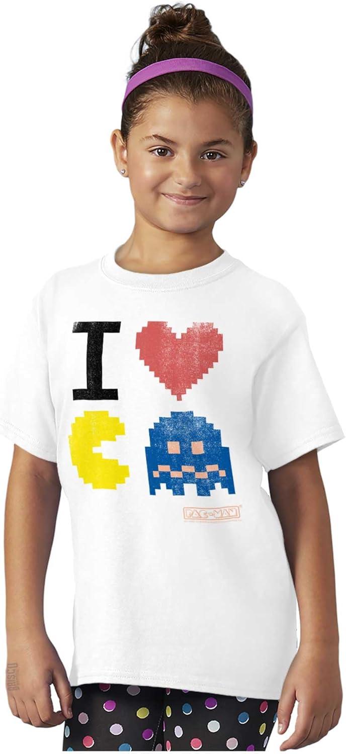 imagePixelized Retro Game I Heart Pacman Crewneck T Shirts Boy Girl