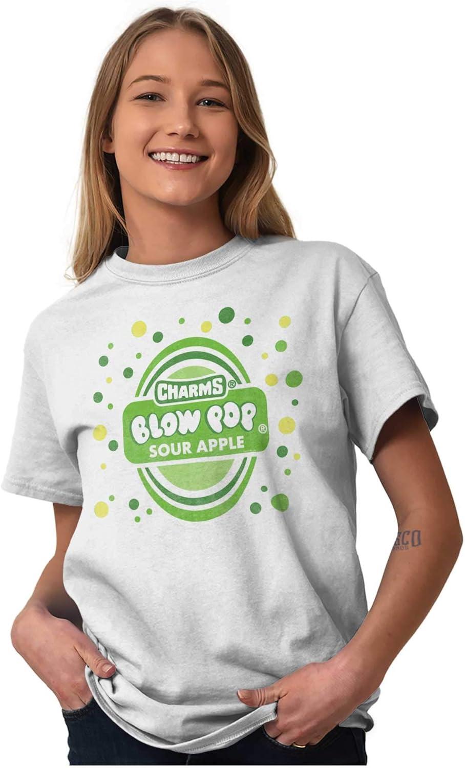 imageSour Apple Blow Pop Retro Candy Logo Graphic T Shirt Men or WomenWhite