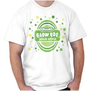 Sour Apple Blow Pop Retro Candy Logo Graphic T Shirt Men or Women(White)