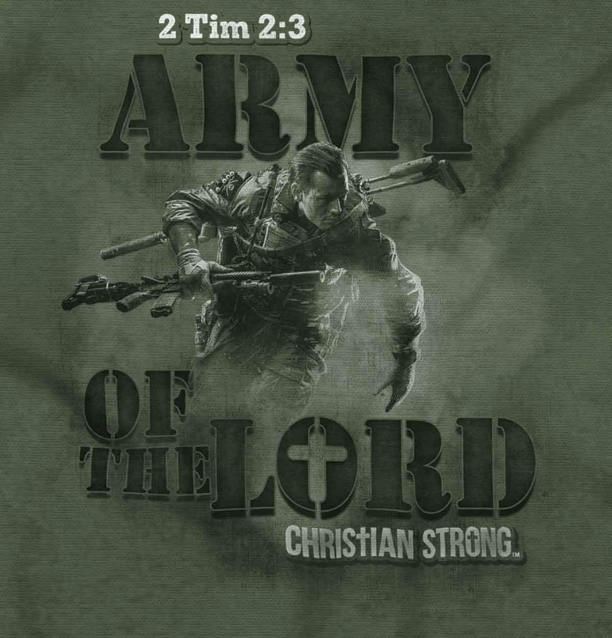 imageBrisco Brands Army Of the Lord Religious Christian Hoodie Hooded Sweatshirt MenMilitary Green