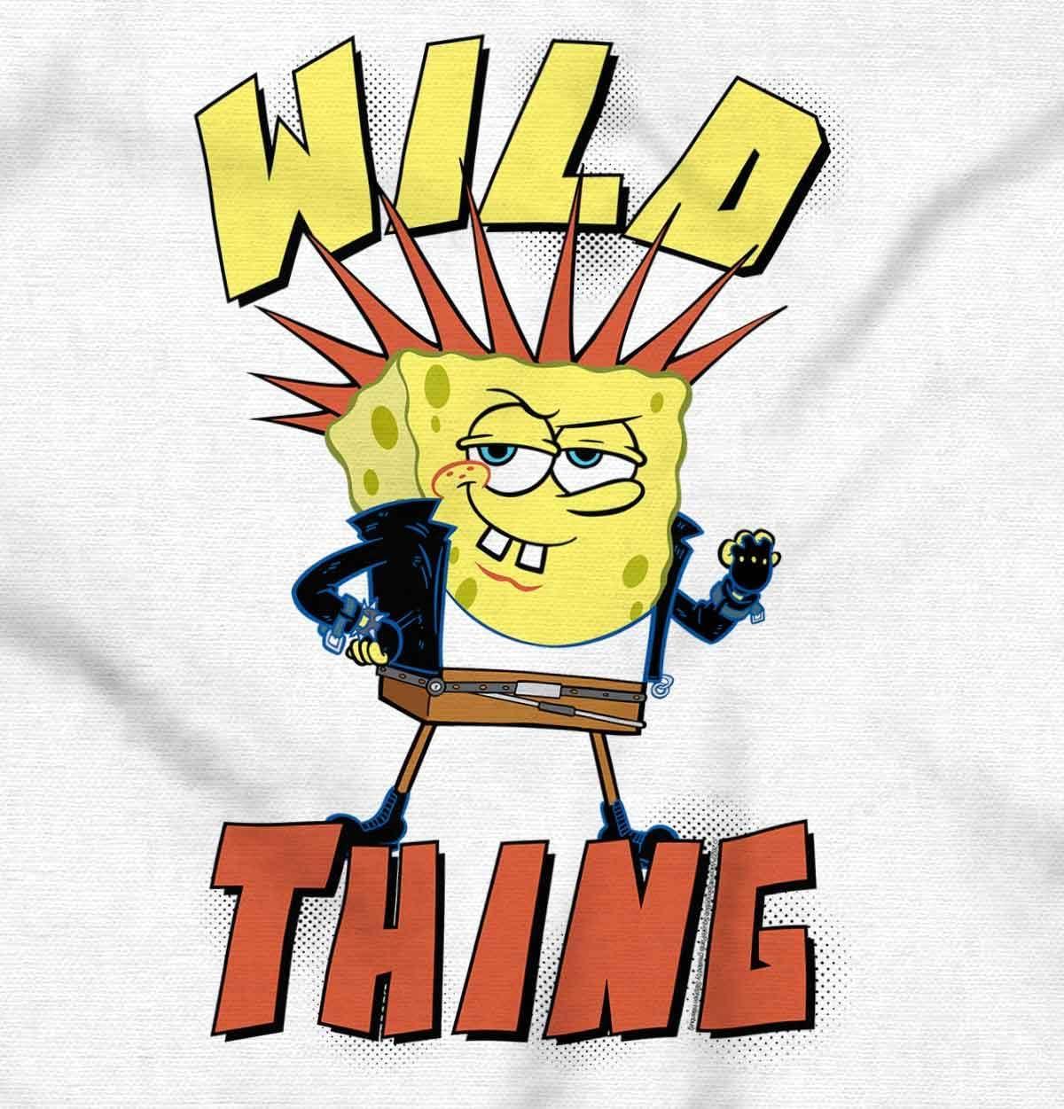 imageBrisco Brands Biker SpongeBob Cartoon Wild Thing Baby Romper Boys or GirlsWhite