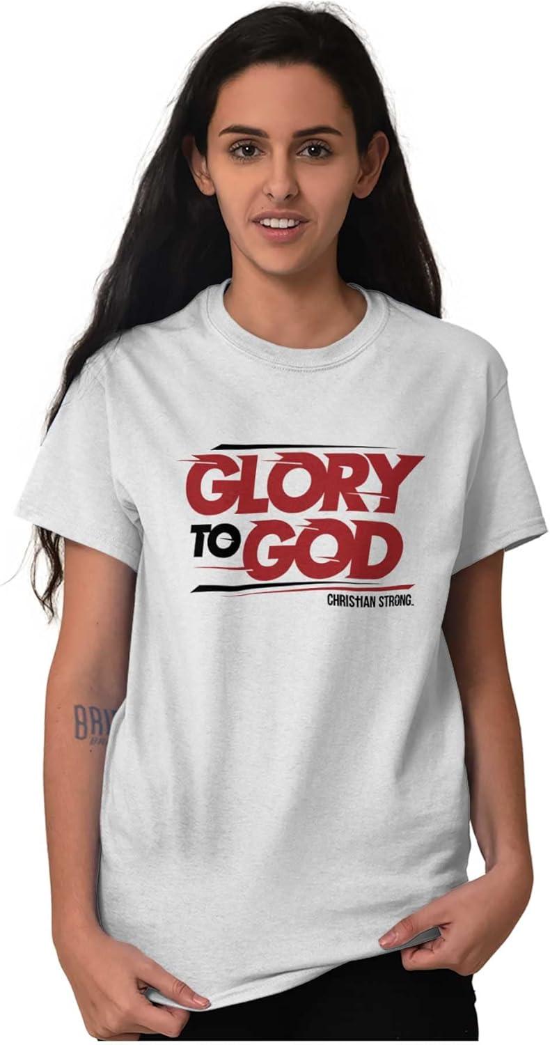 imageBrisco Brands Glory to God Jesus Christ Faithful Graphic T Shirt Men or WomenWhite