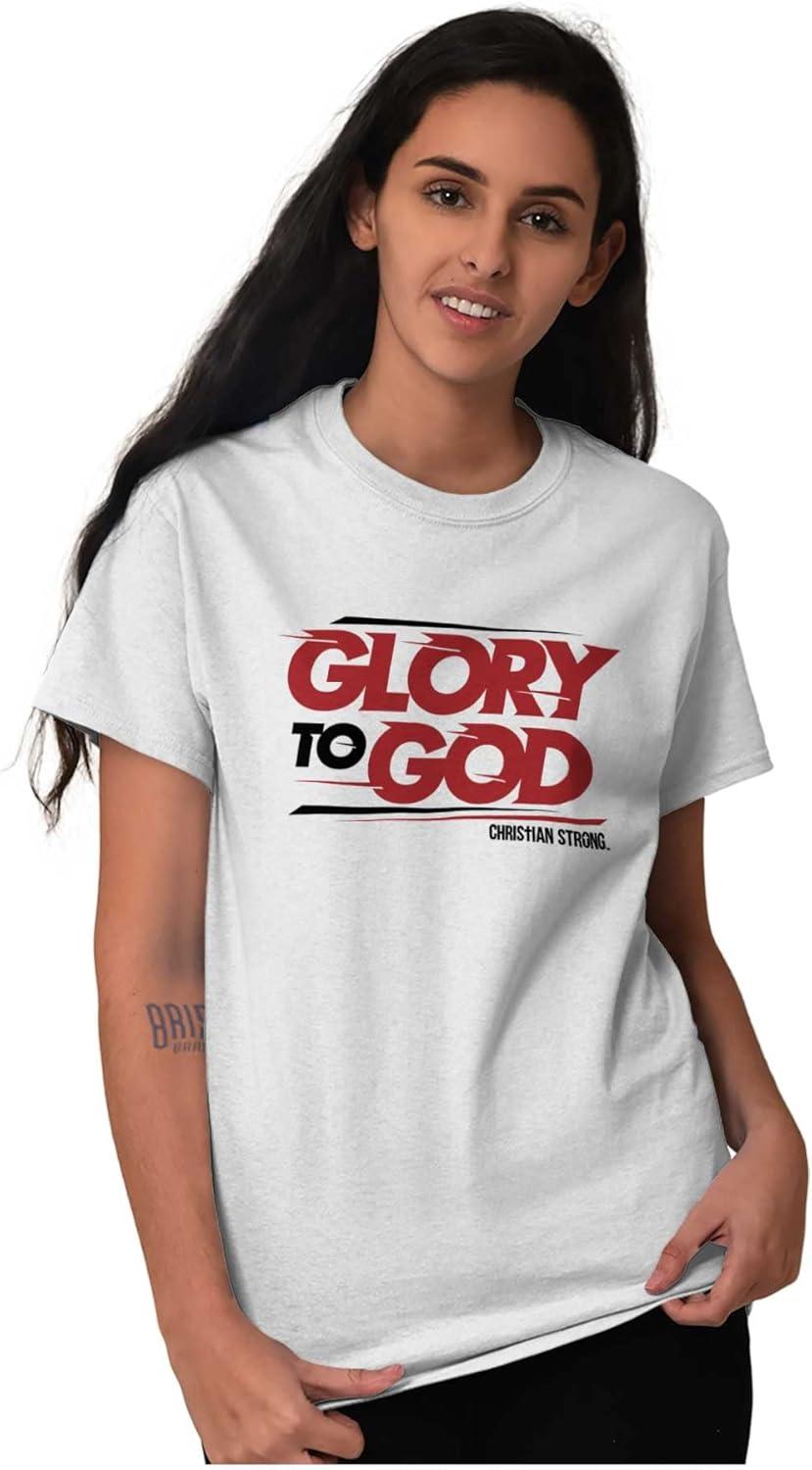 imageBrisco Brands Glory to God Jesus Christ Faithful Graphic T Shirt Men or WomenWhite