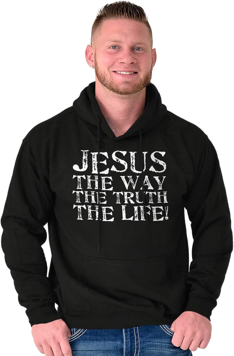 imageClassic Teaze Jesus The Way Truth Life Christian Hoodie Sweatshirt Women MenBlack
