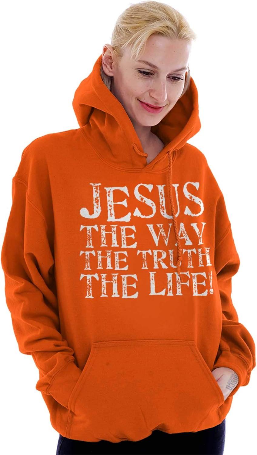 imageClassic Teaze Jesus The Way Truth Life Christian Hoodie Sweatshirt Women MenOrange