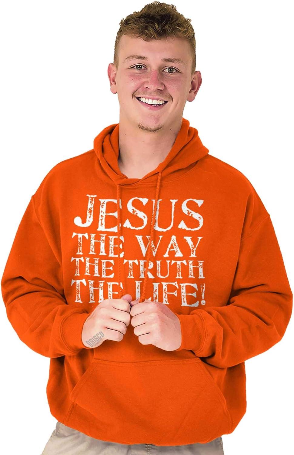 imageClassic Teaze Jesus The Way Truth Life Christian Hoodie Sweatshirt Women MenOrange