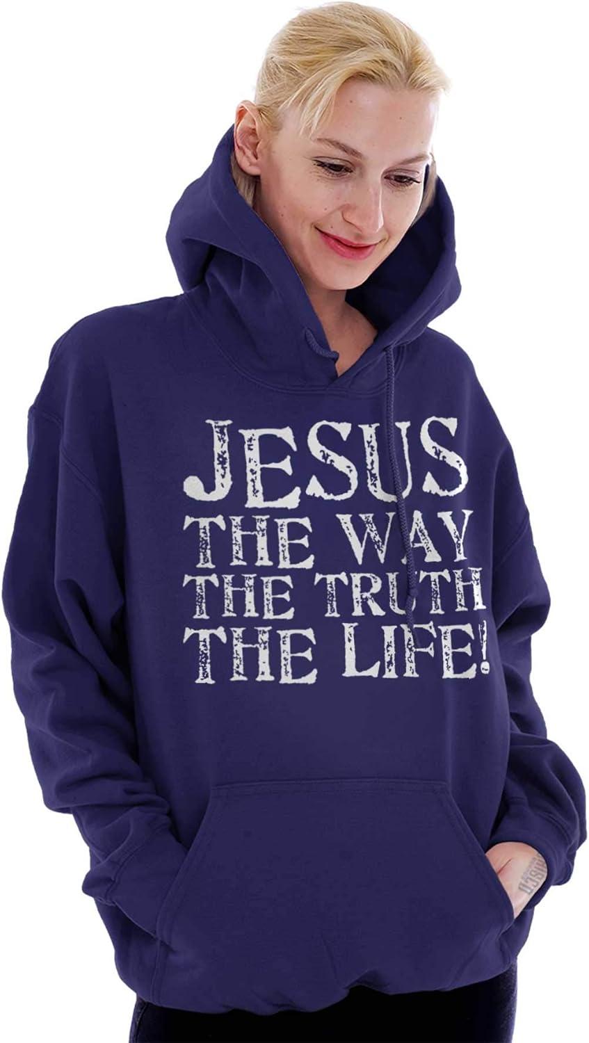 imageClassic Teaze Jesus The Way Truth Life Christian Hoodie Sweatshirt Women MenPurple