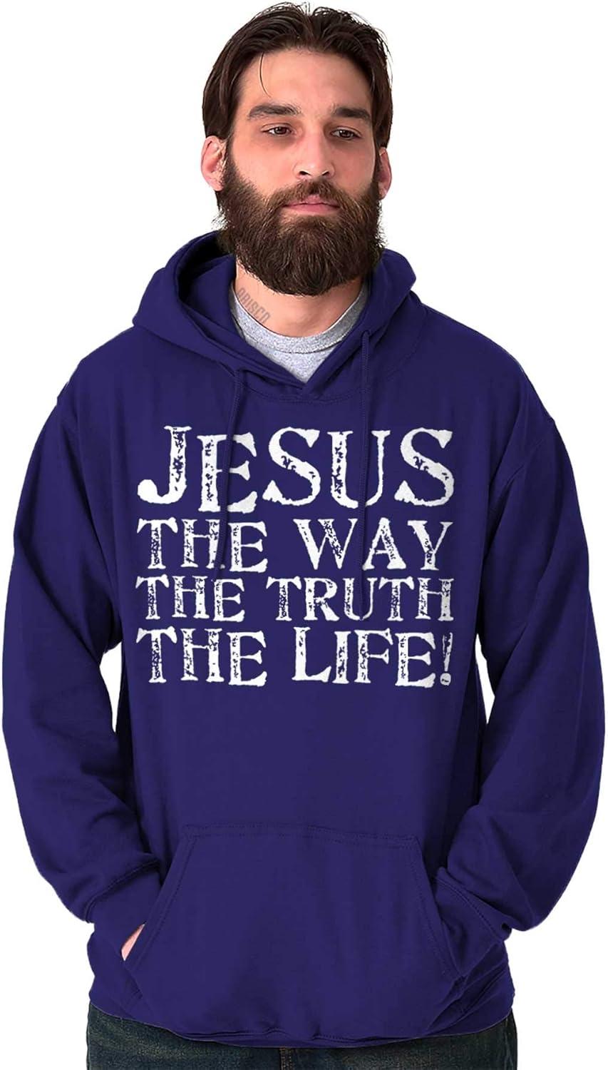 imageClassic Teaze Jesus The Way Truth Life Christian Hoodie Sweatshirt Women MenPurple