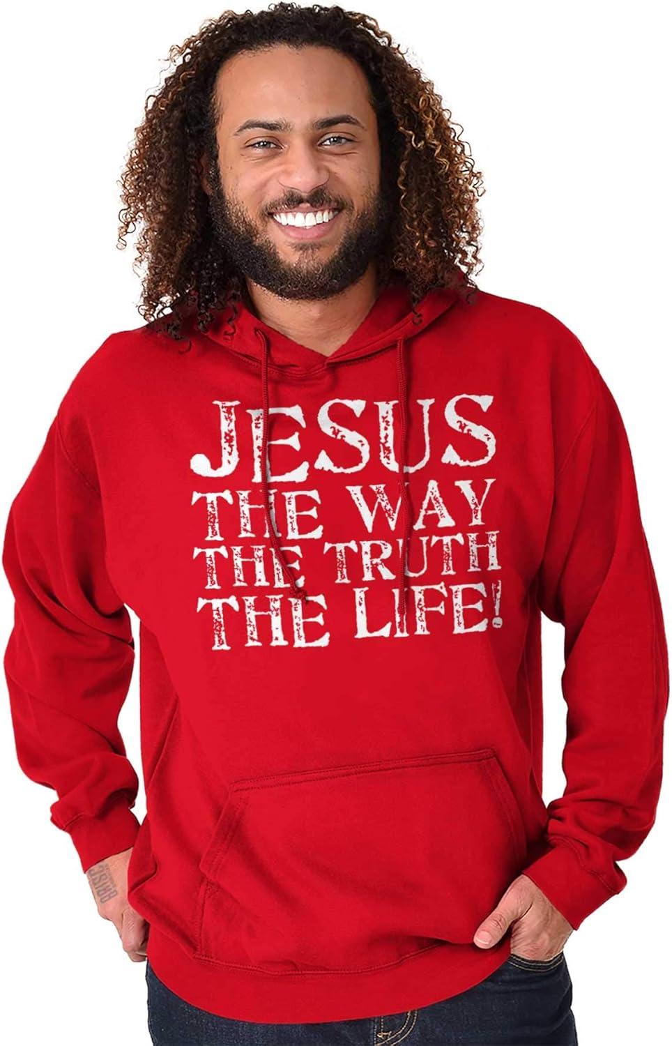 imageClassic Teaze Jesus The Way Truth Life Christian Hoodie Sweatshirt Women MenRed