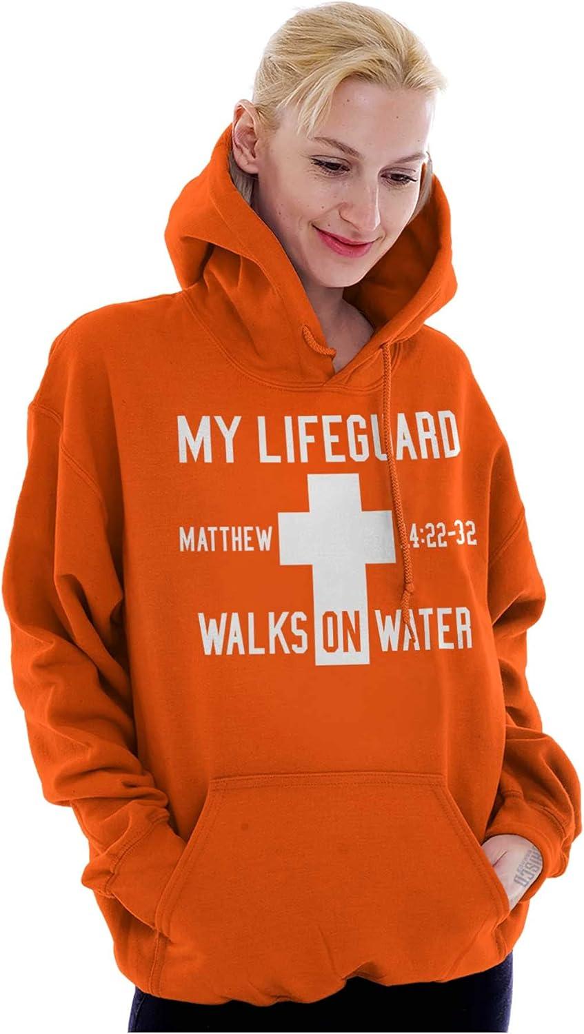 imageClassic Teaze Walks on Water Christian Biblical Hoodie Sweatshirt Women MenOrange