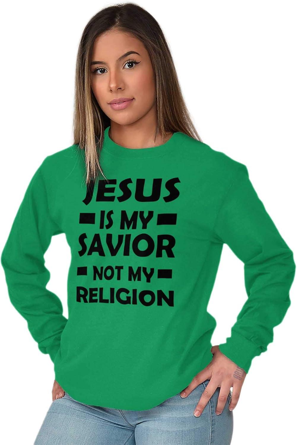 imageJesus is My Savior Not My Religion Long Sleeve Tshirt Men Women Irish Green