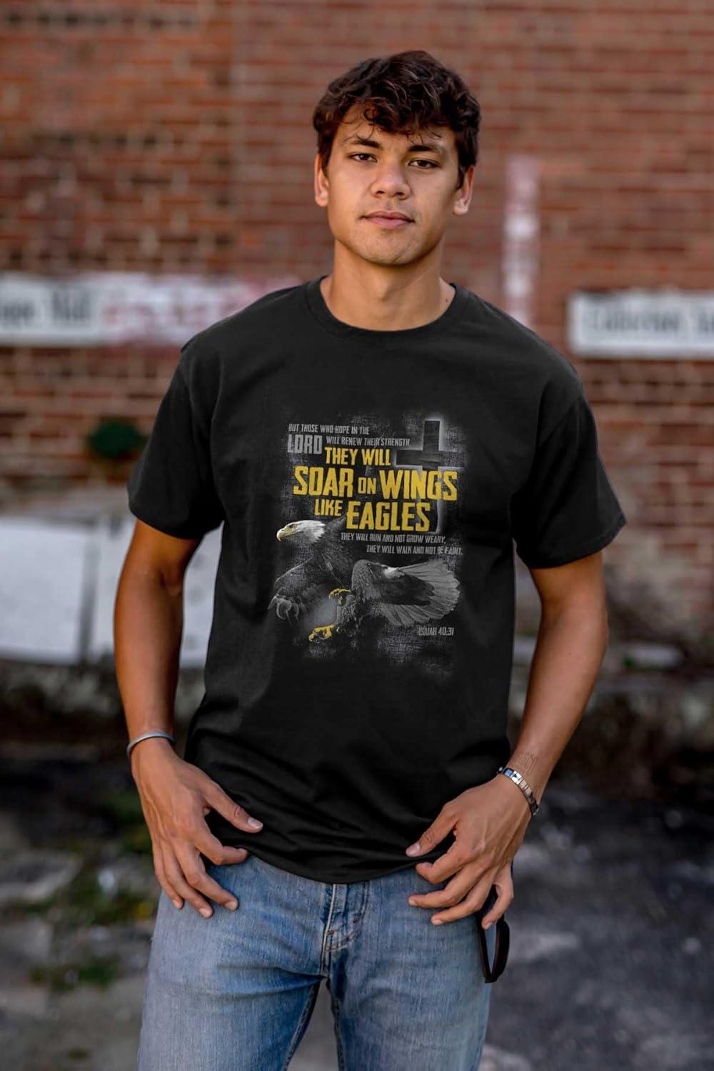 imageSoar Wings Eagles Isaiah 4031 Graphic T Shirt Men or WomenBlack