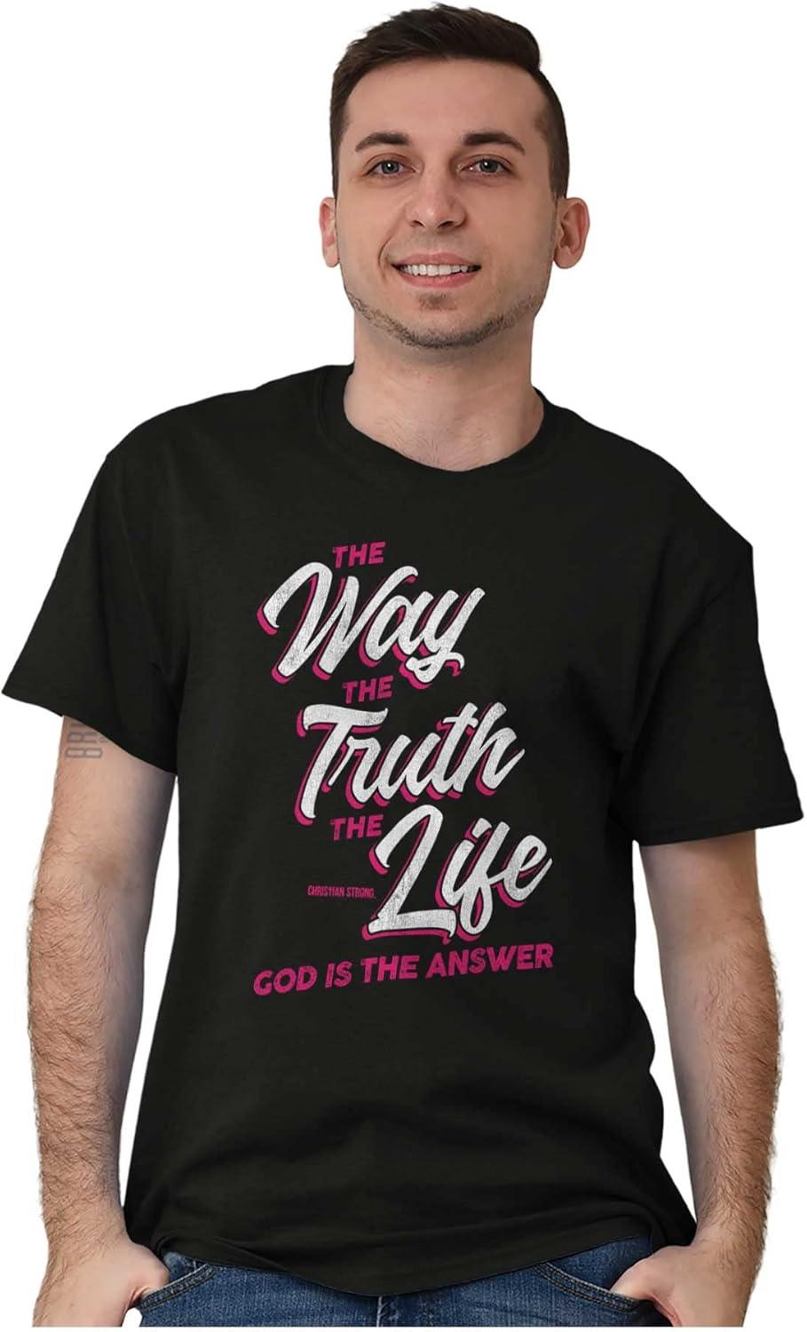 imageWay Truth and Life Christian Faith Graphic T Shirt Men or WomenBlack