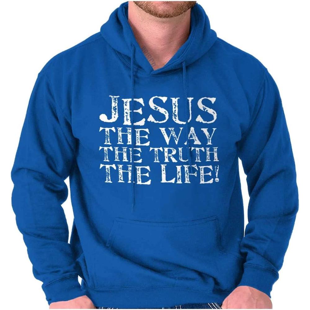 imageClassic Teaze Jesus The Way Truth Life Christian Hoodie Sweatshirt Women MenRoyal