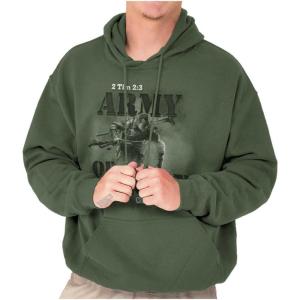 Brisco Brands Army Of the Lord Religious Christian Hoodie Hooded Sweatshirt Men(Military Green)