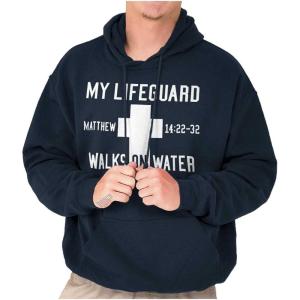 Classic Teaze Walks on Water Christian Biblical Hoodie Sweatshirt Women Men(Navy)