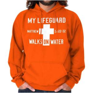 Classic Teaze Walks on Water Christian Biblical Hoodie Sweatshirt Women Men(Orange)