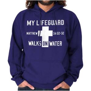 Classic Teaze Walks on Water Christian Biblical Hoodie Sweatshirt Women Men(Purple)