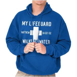 Classic Teaze Walks on Water Christian Biblical Hoodie Sweatshirt Women Men(Royal)