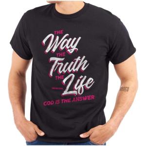 Way Truth and Life Christian Faith Graphic T Shirt Men or Women(Black)