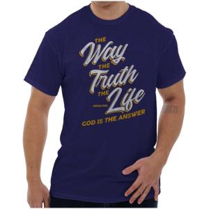 Way Truth and Life Christian Faith Graphic T Shirt Men or Women(Purple)