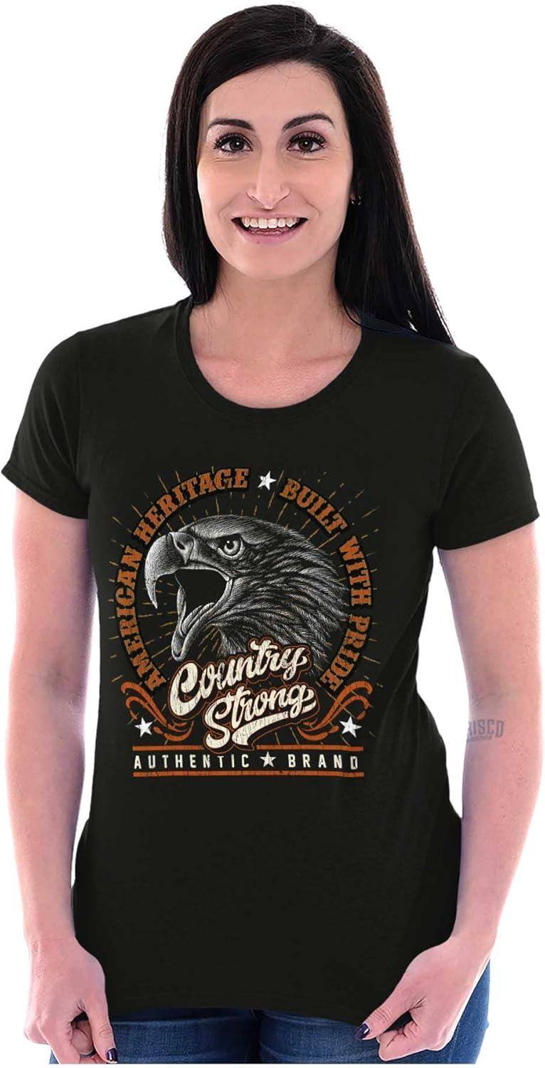 imageBrisco Brands American Heritage Built with Pride Womens Slim Fit Graphic TeeDark Heather