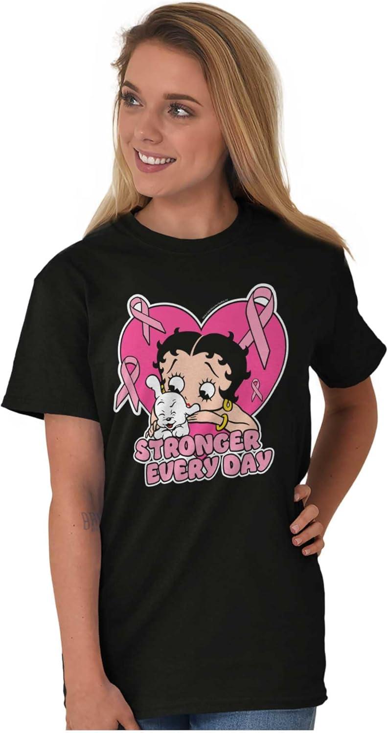 imageBetty Boop Cancer Stronger Every Day Womens Graphic T Shirt TeesBlack
