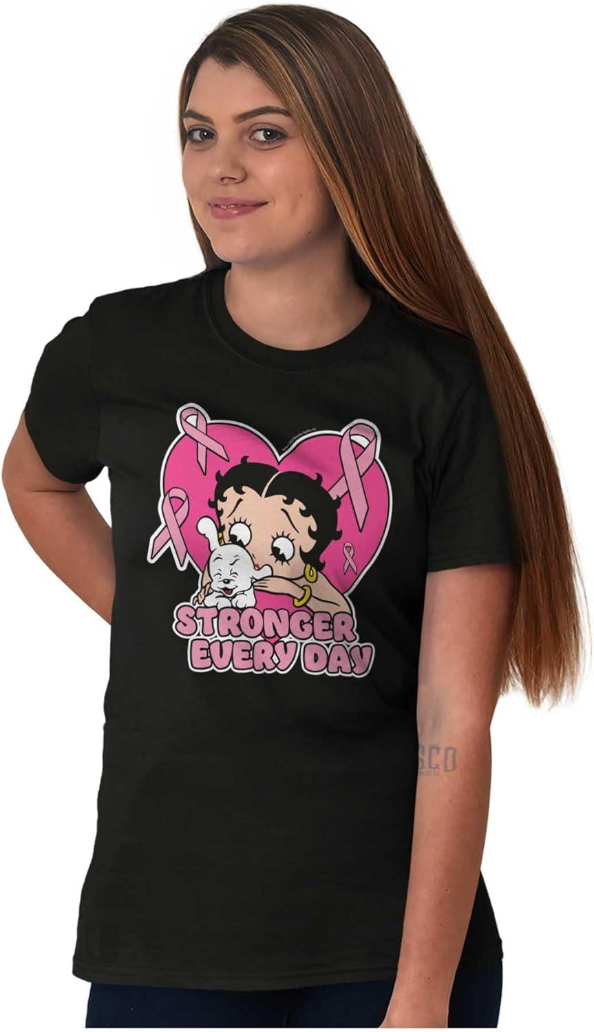 imageBetty Boop Cancer Stronger Every Day Womens Graphic T Shirt TeesBlack