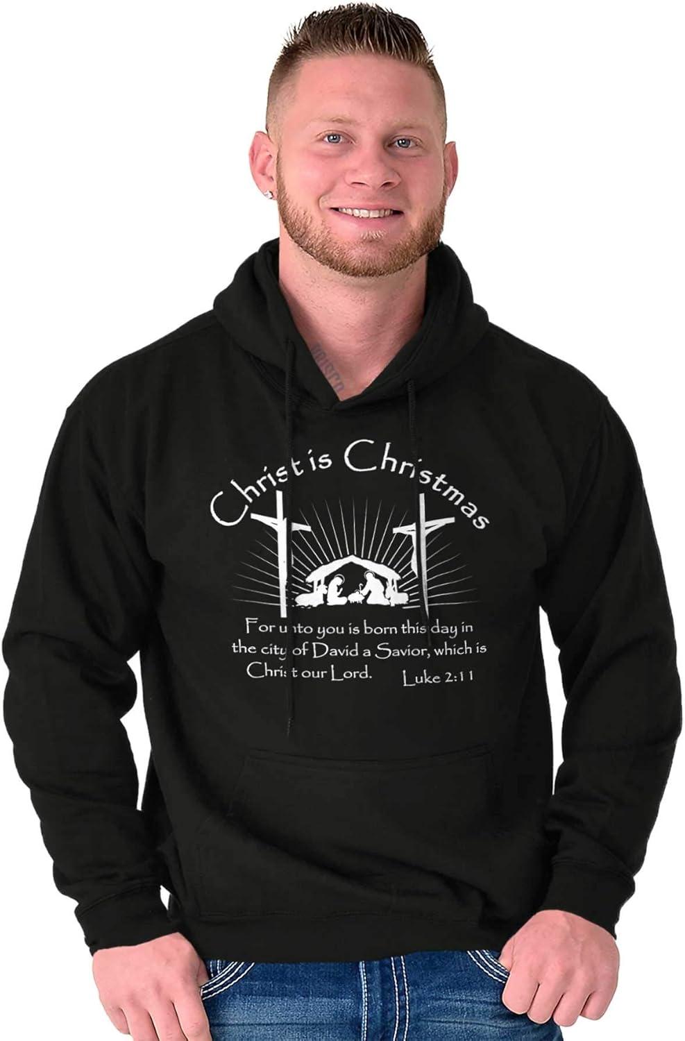 imageBrisco Brands Christ is Christmas Christian Hoodie Sweatshirt Women MenBlack