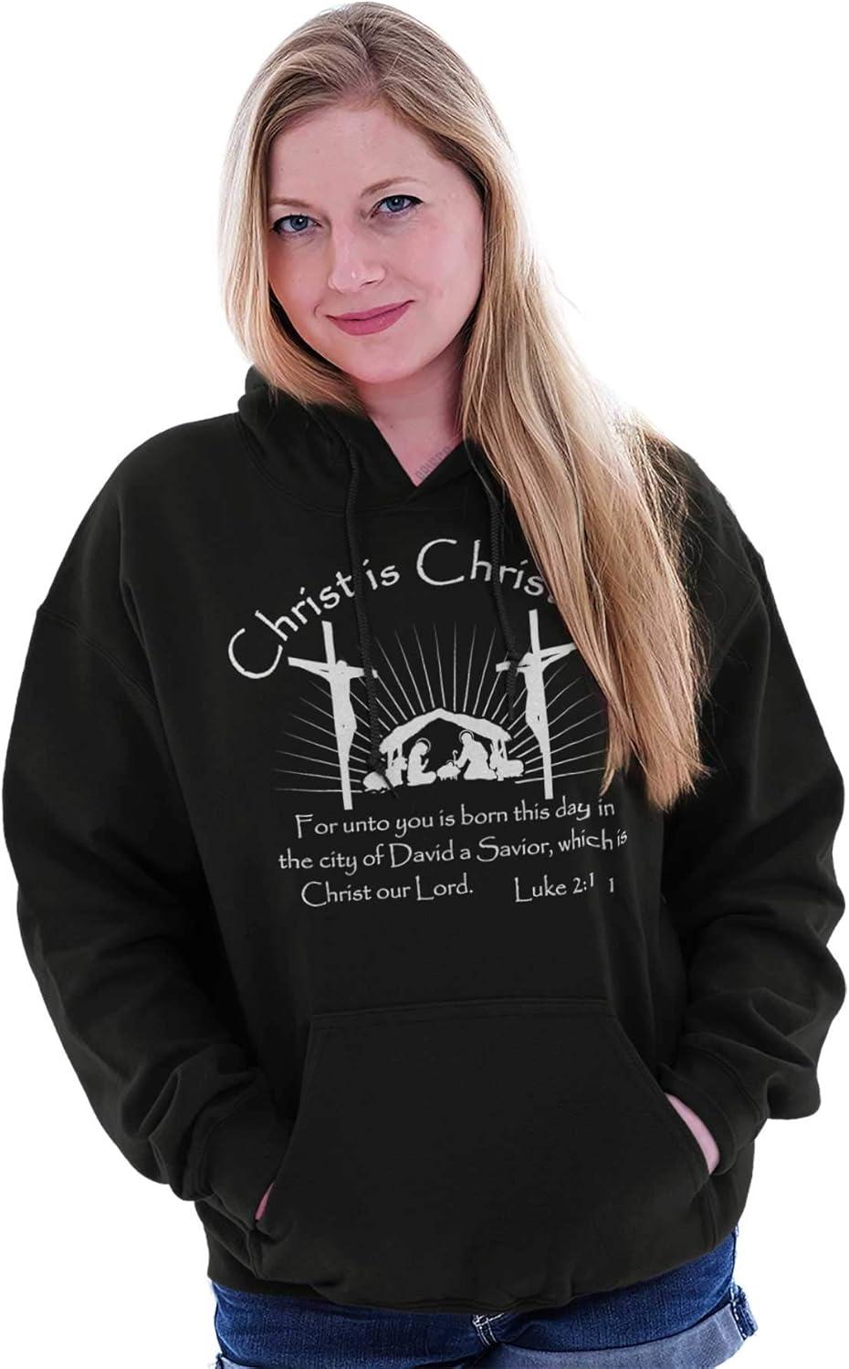 imageBrisco Brands Christ is Christmas Christian Hoodie Sweatshirt Women MenBlack
