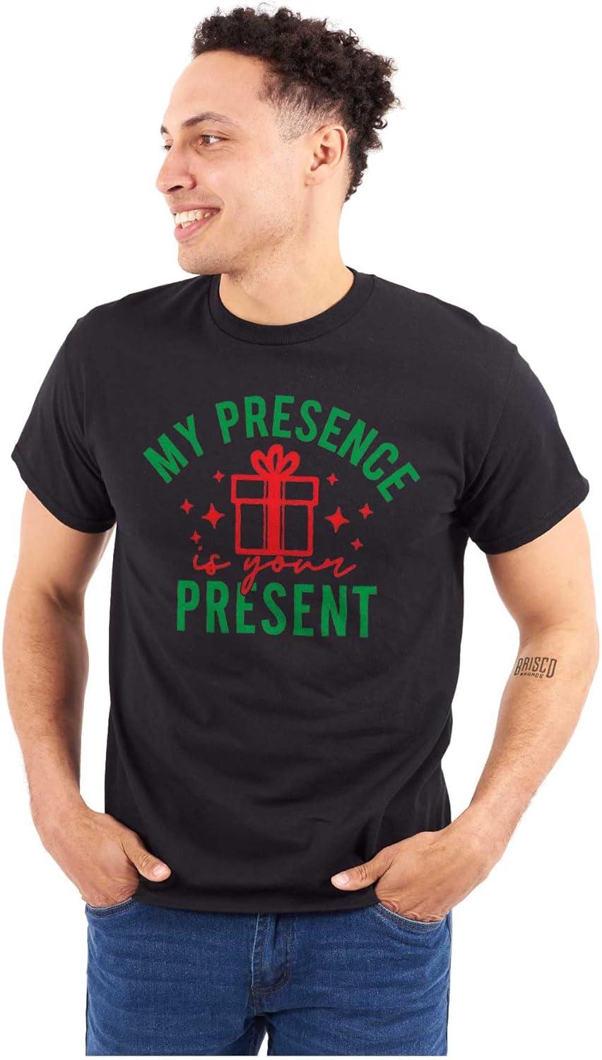 imageBrisco Brands Christmas My Presence is Your Present Graphic T Shirt Men or WomenBlack