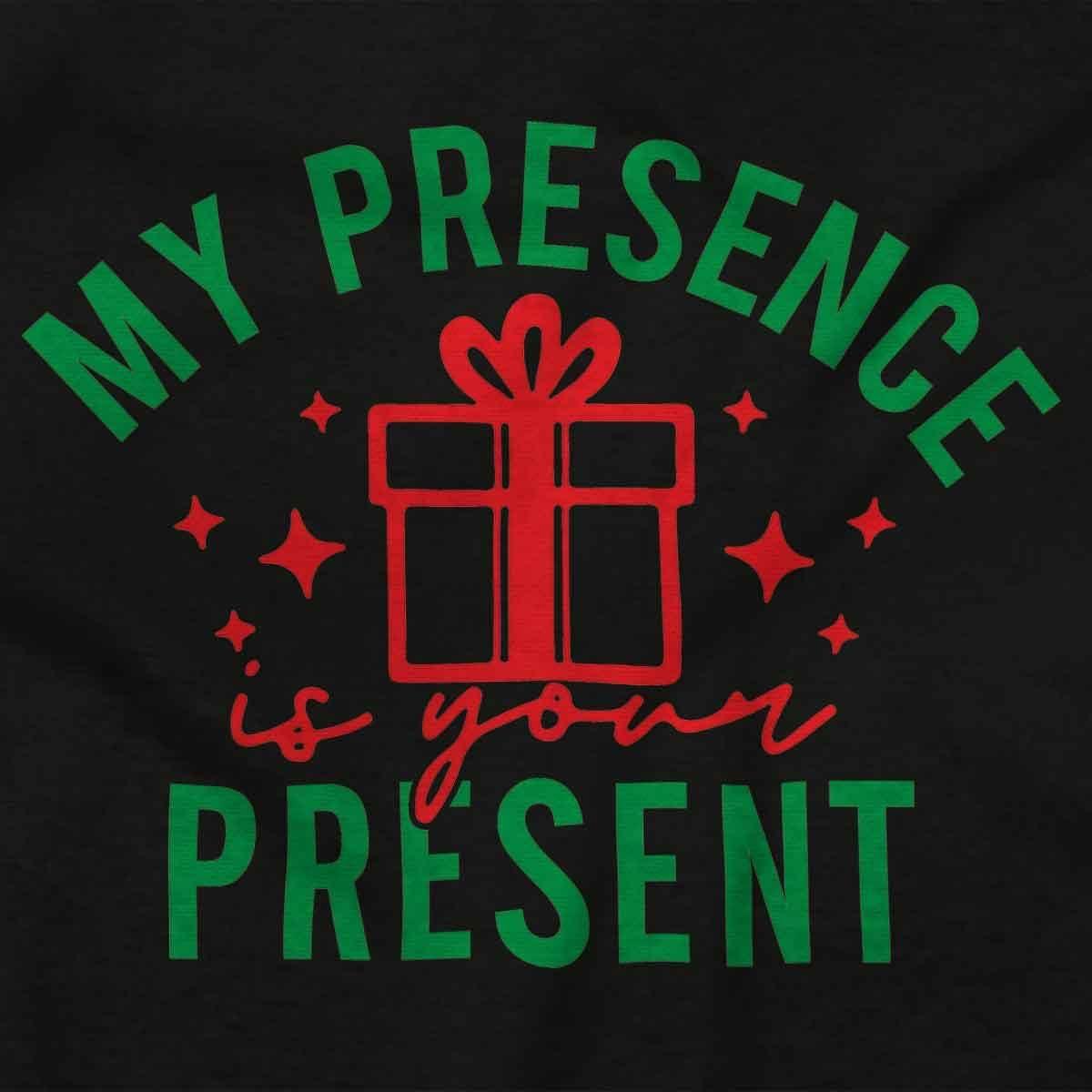 imageBrisco Brands Christmas My Presence is Your Present Graphic T Shirt Men or WomenBlack