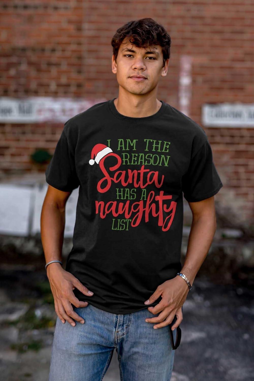 imageBrisco Brands The Reason Santa Has A Naughty List Graphic T Shirt Men or WomenBlack