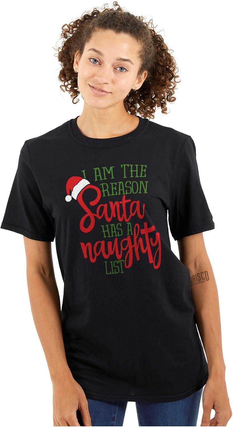 imageBrisco Brands The Reason Santa Has A Naughty List Graphic T Shirt Men or WomenBlack