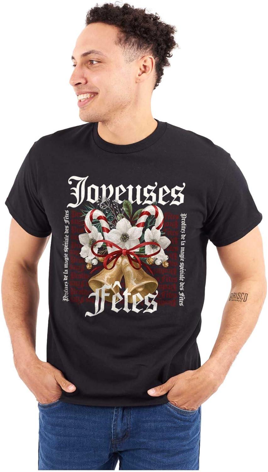 imageChristmas Bells Joyeuses Fetes Graphic T Shirt Men or WomenBlack