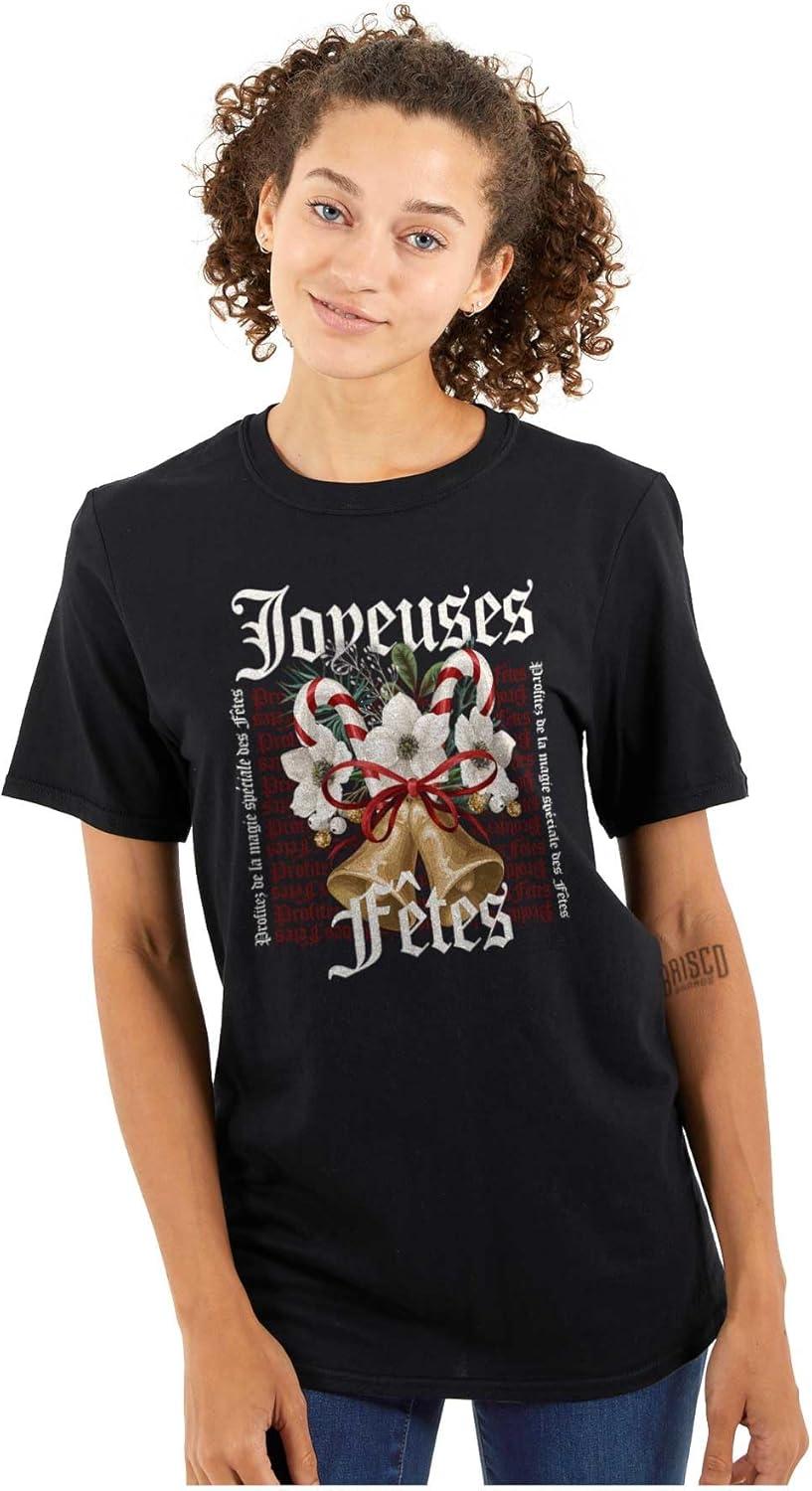 imageChristmas Bells Joyeuses Fetes Graphic T Shirt Men or WomenBlack