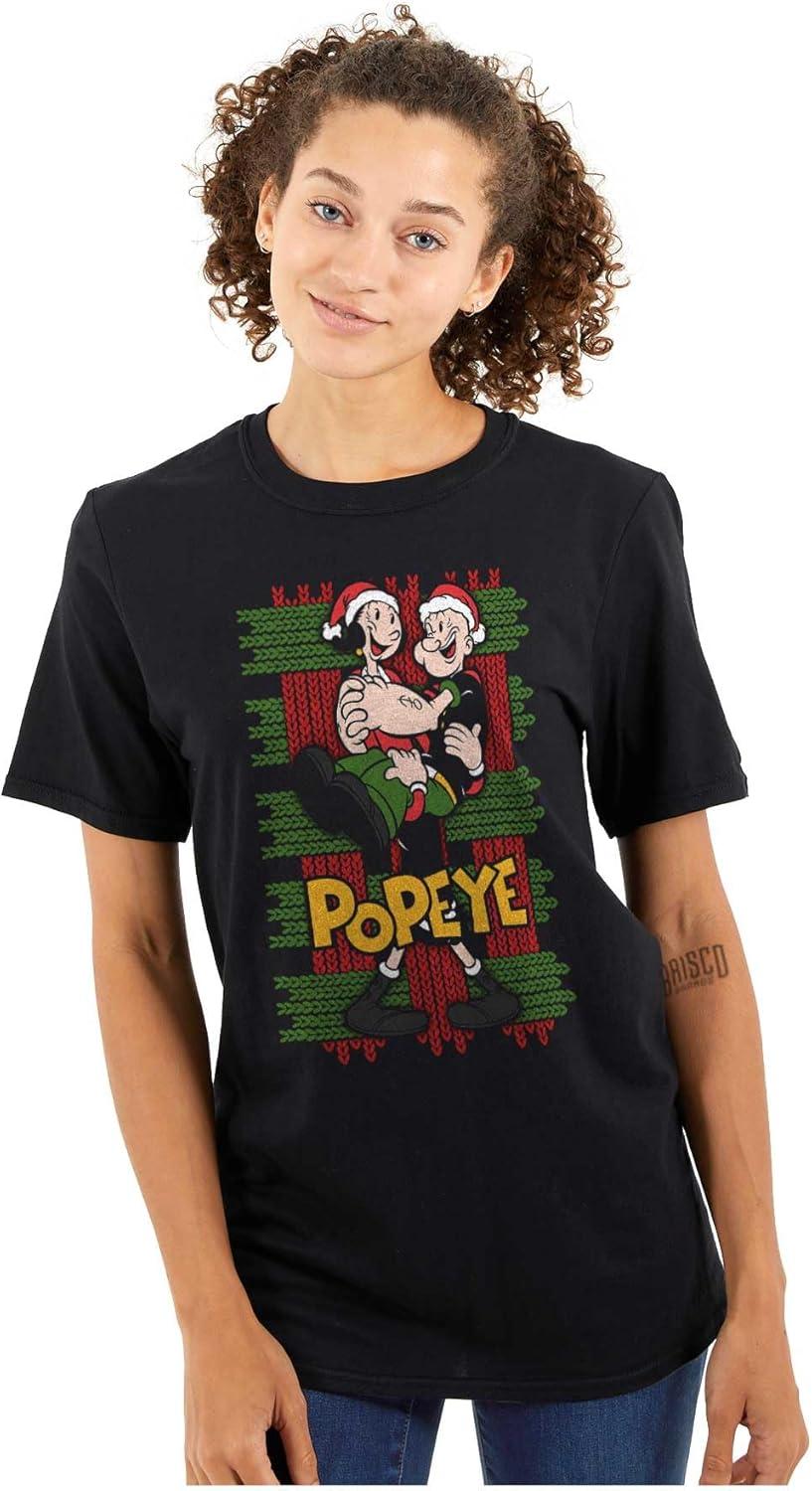 imagePopeye Olive OYL Ugly Christmas Graphic T Shirt Men or WomenBlack